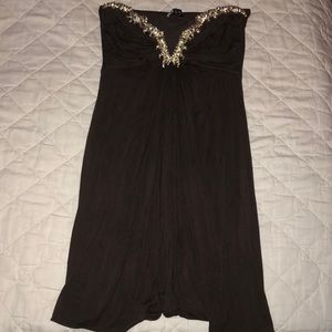 Sky strapless dress with rhinestone neckline